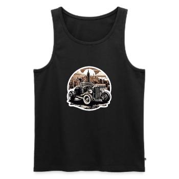 voiture vintage americaine et sportive - Débardeur bio Premium Homme - noir - Devant - Michal (187cm)