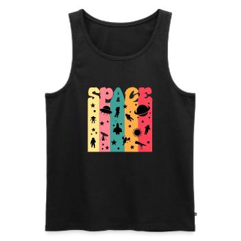 Space, Weltall, Astronaut - Männer Premium Bio Tank Top - Schwarz - Vorne - AI Model Male 178 light (178cm)