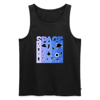 Space, Astronaut, Space, Space - Men's Premium Organic Tank Top - black - Front - AI Model Male 178 light (178cm)