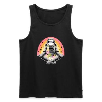 Faultier macht Yoga - Männer Premium Bio Tank Top - Schwarz - Vorne - AI Model Male 178 light (178cm)