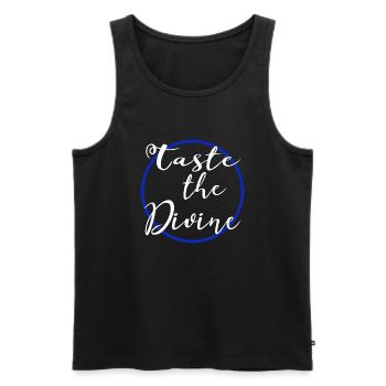 Gourmet Bliss Foodie Bliss Quote Birthday Geek - Men's Premium Organic Tank Top - black - Front - AI Model Male 178 light (178cm)