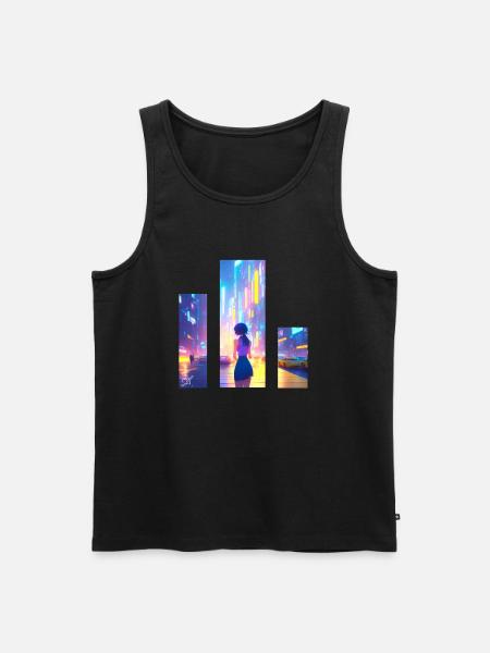 Girl in City - Men's Premium Organic Tank Top - black