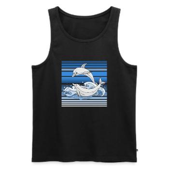 Delphine - Männer Premium Bio Tank Top - Schwarz - Vorne - Michal (187cm)