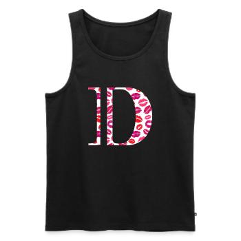 Lettre d bisous - Débardeur bio Premium Homme - noir - Devant - AI Model Male 178 light (178cm)