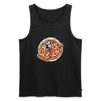 Pizza / Fast Food / Italienisch / Margherita - Männer Premium Bio Tank Top - Schwarz - Vorne - AI Model Male 178 light (178cm)