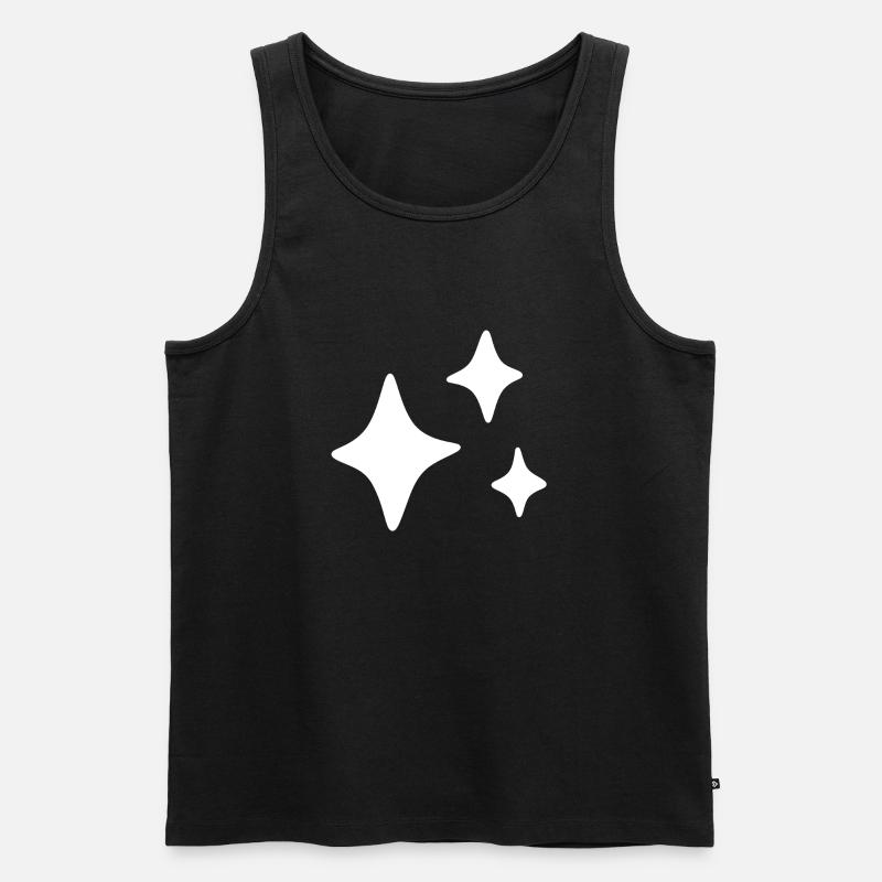 Funkelt weiß - Männer Premium Bio Tank Top - Schwarz