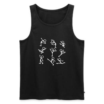 Neon Stick Figure People Art Illustrations Cartoon - Men's Premium Organic Tank Top - black - Front - AI Model Male 178 light (178cm)