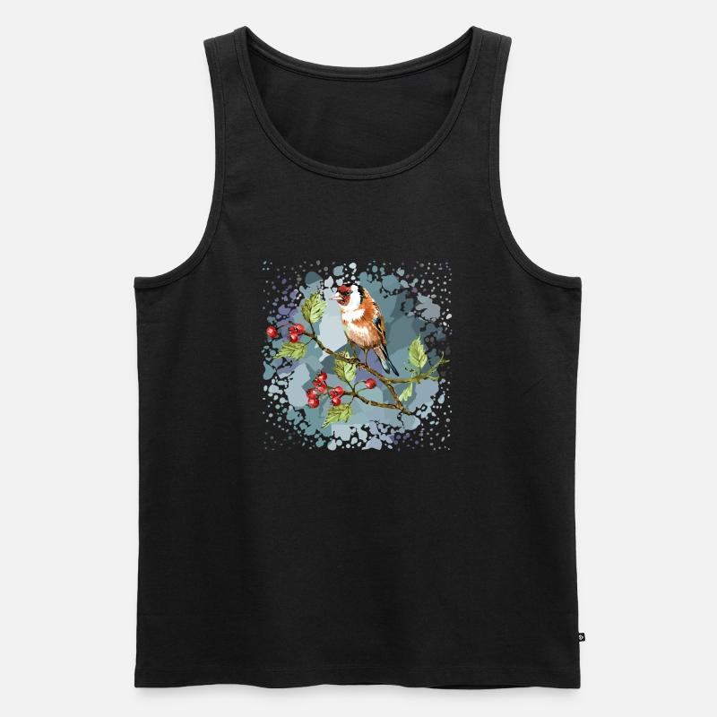 Bunter Vogel - Männer Premium Bio Tank Top - Schwarz