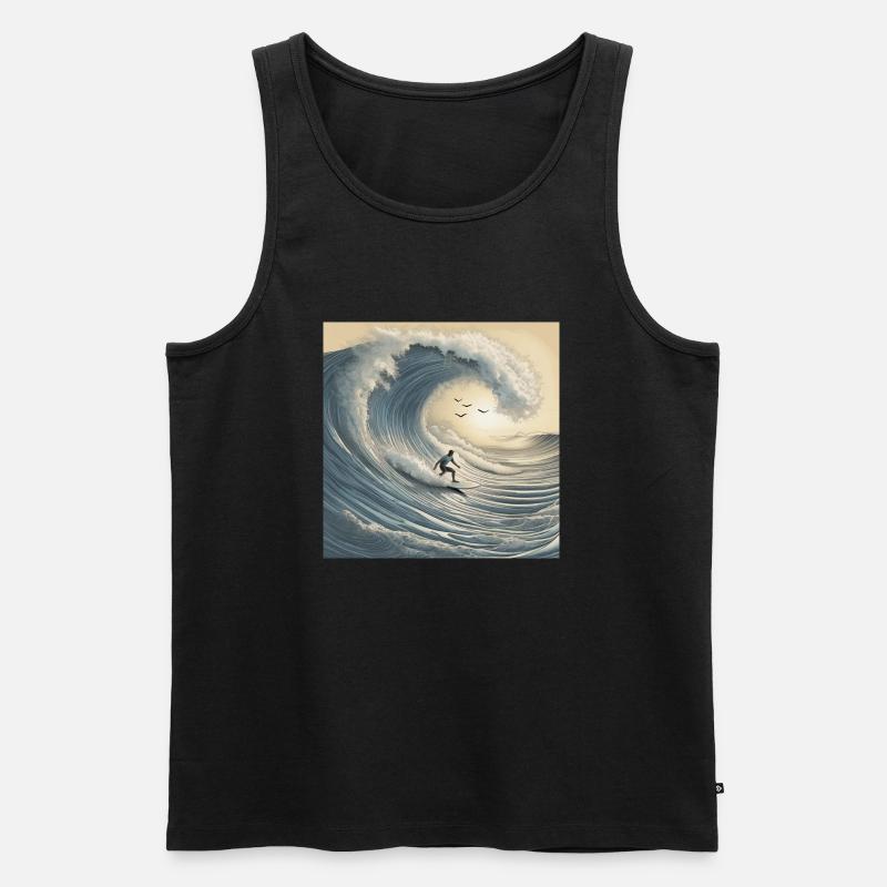Big Wave surfing - Männer Premium Bio Tank Top - Schwarz