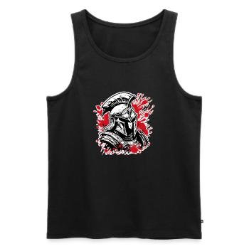 Spartan / Warrior / Fighter / Ancient / Sparta - Men's Premium Organic Tank Top - black - Front - Michal (187cm)
