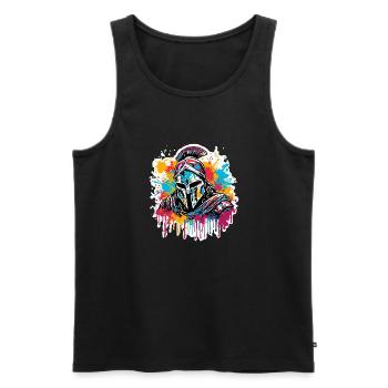 Spartan / Warrior / Fighter / Ancient / Sparta - Men's Premium Organic Tank Top - black - Front - Michal (187cm)