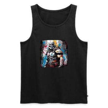 Spartan / Warrior / Fighter / Ancient / Sparta - Men's Premium Organic Tank Top - black - Front - Michal (187cm)