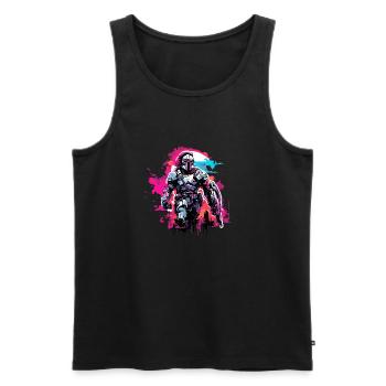 Spartan / Warrior / Fighter / Ancient / Sparta - Men's Premium Organic Tank Top - black - Front - Michal (187cm)