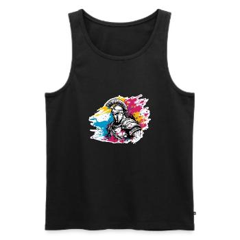 Spartan / Warrior / Fighter / Ancient / Sparta - Men's Premium Organic Tank Top - black - Front - Michal (187cm)