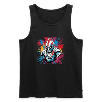 Spartan / Warrior / Fighter / Ancient / Sparta - Men's Premium Organic Tank Top - black - Front - Michal (187cm)