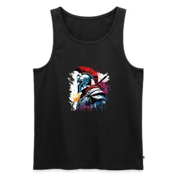 Spartan / Warrior / Fighter / Ancient / Sparta - Men's Premium Organic Tank Top - black - Front - Michal (187cm)