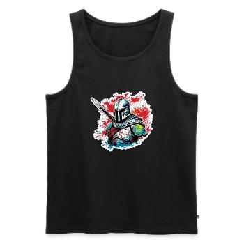 Spartan / Warrior / Fighter / Ancient / Sparta - Men's Premium Organic Tank Top - black - Front - Michal (187cm)