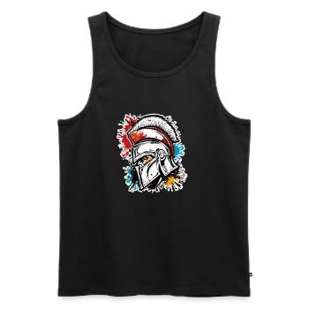 Spartan / Warrior / Fighter / Ancient / Sparta - Men's Premium Organic Tank Top - black - Front - Michal (187cm)