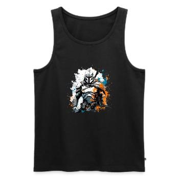 Spartan / Warrior / Fighter / Ancient / Sparta - Men's Premium Organic Tank Top - black - Front - Michal (187cm)