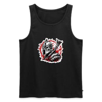Spartan / Warrior / Fighter / Ancient / Sparta - Men's Premium Organic Tank Top - black - Front - Michal (187cm)