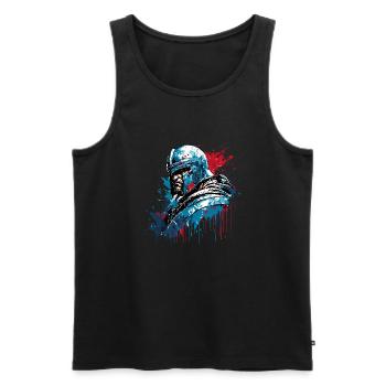 Spartan / Warrior / Fighter / Ancient / Sparta - Men's Premium Organic Tank Top - black - Front - Michal (187cm)