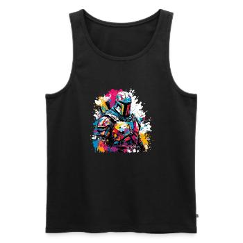 Spartan / Warrior / Fighter / Ancient / Sparta - Men's Premium Organic Tank Top - black - Front - Michal (187cm)