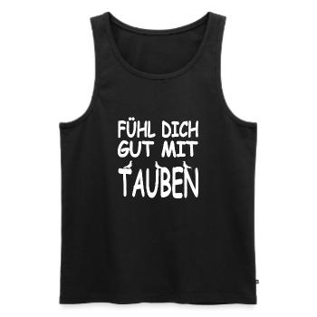 Tauben - Männer Premium Bio Tank Top - Schwarz - Vorne - Michal (187cm)