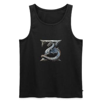 Buchstabe "Z" im Drachendesign. - Männer Premium Bio Tank Top - Schwarz - Vorne - AI Model Male 178 light (178cm)