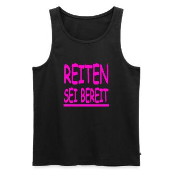 Reiten - Männer Premium Bio Tank Top - Schwarz - Vorne - Michal (187cm)