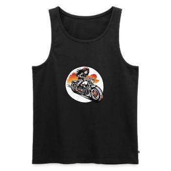 Motorrad Logo / Bike / Zweirad / Fahrzeug / Motors - Männer Premium Bio Tank Top - Schwarz - Vorne - AI Model Male 178 light (178cm)