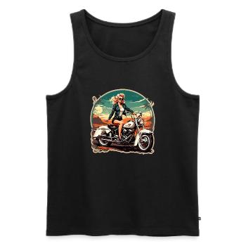 Motorcycle Logo/Bike/Two-Wheeler/Vehicle/Motors - Men's Premium Organic Tank Top - black - Front - AI Model Male 178 light (178cm)