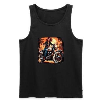 Logo moto / Moto / Deux-roues / Véhicule / Moteurs - Débardeur bio Premium Homme - noir - Devant - Michal (187cm)