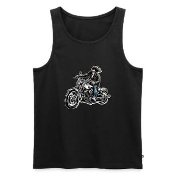 Motorrad Logo / Bike / Zweirad / Fahrzeug / Motors - Männer Premium Bio Tank Top - Schwarz - Vorne - AI Model Male 178 light (178cm)