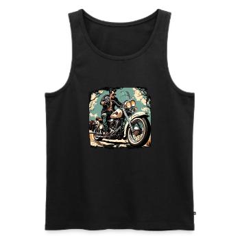 Logo moto / Moto / Deux-roues / Véhicule / Moteurs - Débardeur bio Premium Homme - noir - Devant - Michal (187cm)