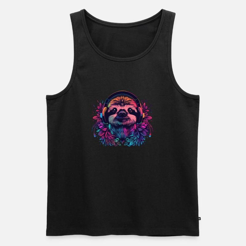 Musik Headphone Dance - Männer Premium Bio Tank Top - Schwarz