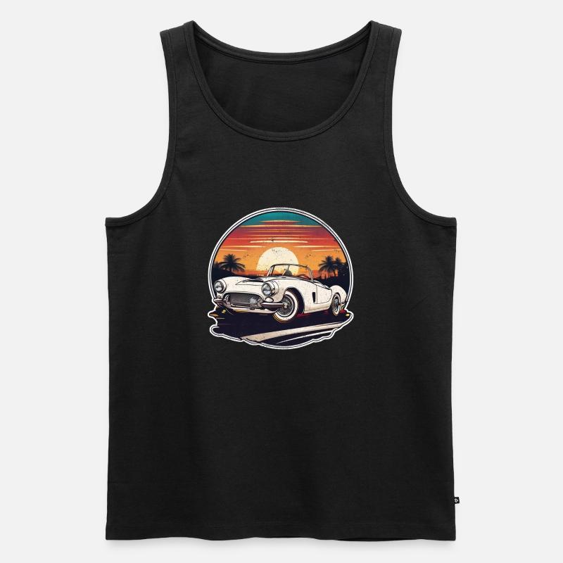 Oldtimer Sonnenuntergang - Männer Premium Bio Tank Top - Schwarz