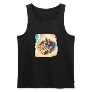 Sandcastle / Building / Playing / Castle / Holiday - Men's Premium Organic Tank Top - black - Front - AI Model Male 178 light (178cm)