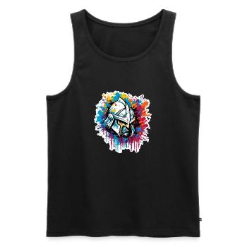 Spartan / Warrior / Fighter / Ancient / Sparta - Men's Premium Organic Tank Top - black - Front - Michal (187cm)