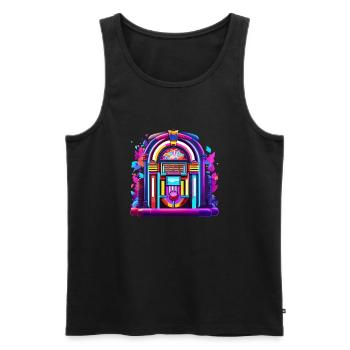 Jukebox / Musikautomat / Retro / 50er Jahre - Männer Premium Bio Tank Top - Schwarz - Vorne - AI Model Male 178 light (178cm)