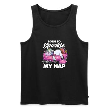 Geboren, um Cartoon-Einhorn zu funkeln - Männer Premium Bio Tank Top - Schwarz - Vorne - Michal (187cm)