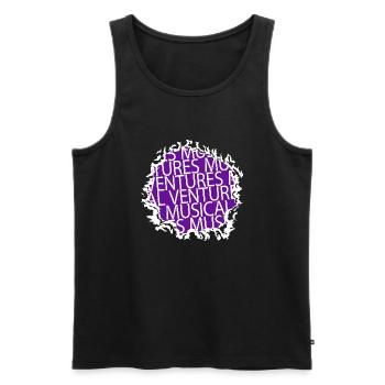 funny sayings bold explorations - Men's Premium Organic Tank Top - black - Front - AI Model Male 178 light (178cm)