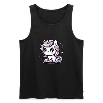Cute Little Unicorn Kawaii Style 1 - Men's Premium Organic Tank Top - black - Front - Michal (187cm)