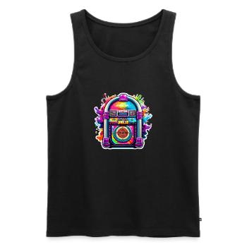 Jukebox / Musikautomat / Retro / 50er Jahre - Männer Premium Bio Tank Top - Schwarz - Vorne - AI Model Male 178 light (178cm)