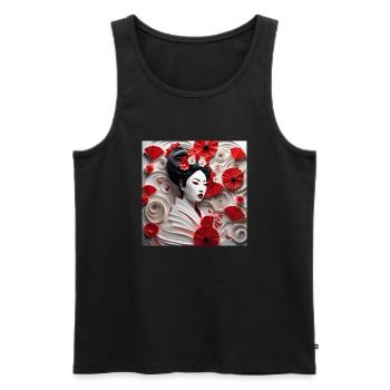 Asiatische Schönheit #11 - Männer Premium Bio Tank Top - Schwarz - Vorne - AI Model Male 178 light (178cm)