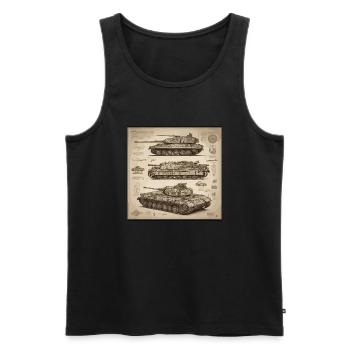 Bauplan / Sepia / Vintage / Retro / Roboter - Männer Premium Bio Tank Top - Schwarz - Vorne - Michal (187cm)