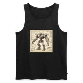 Bauplan / Sepia / Vintage / Retro / Roboter - Männer Premium Bio Tank Top - Schwarz - Vorne - Michal (187cm)