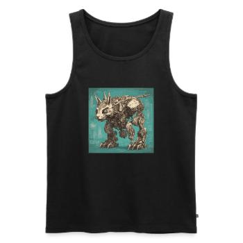 Bauplan / Sepia / Vintage / Retro / Roboter - Männer Premium Bio Tank Top - Schwarz - Vorne - Michal (187cm)
