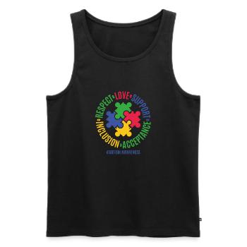 Respect Love Support Autism Awareness Month - Débardeur bio Premium Homme - noir - Devant - AI Model Male 178 light (178cm)