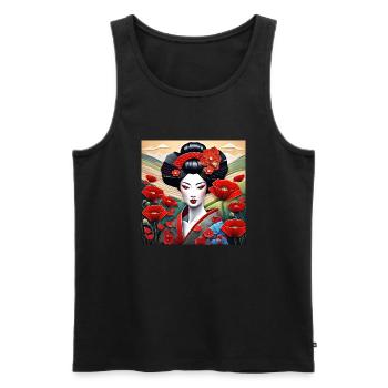 Asian Beauty #12 - Débardeur bio Premium Homme - noir - Devant - AI Model Male 178 light (178cm)