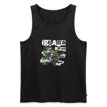 Leguan Rock Cartoon Eidechse Wippe - Männer Premium Bio Tank Top - Schwarz - Vorne - AI Model Male 178 light (178cm)